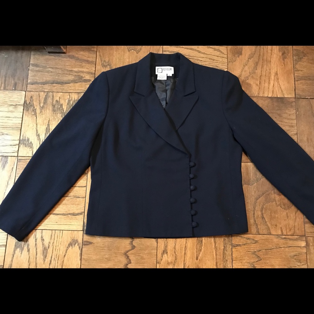 Blue Skirt Suit-Atrium Collection w/fabric buttons